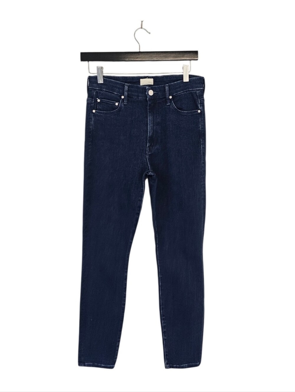 MOTHER High Waisted Looker Ankle High Rise Dark Blue Skinny Jeans 27 Preowned